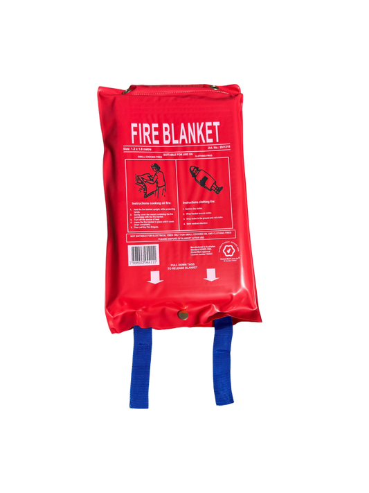 Extinguish Co Fire Blanket – 1.2m x 1.8m – Red PVC Wall Bag (AS/NZS 3504:2006)