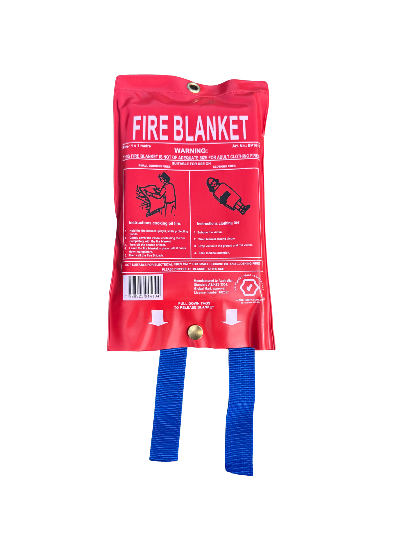 Extinguish Co Fire Blanket – 1m x 1m – Red PVC Wall Bag