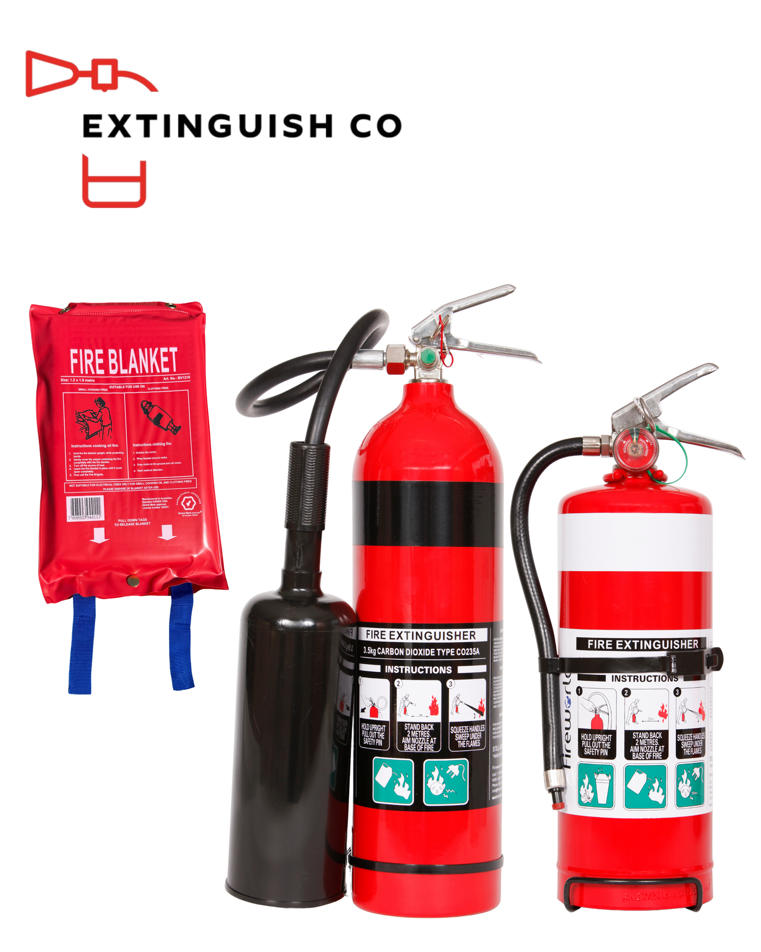 CO2 fire extinguisher and fire blanket bundle – tailored fire safety kit